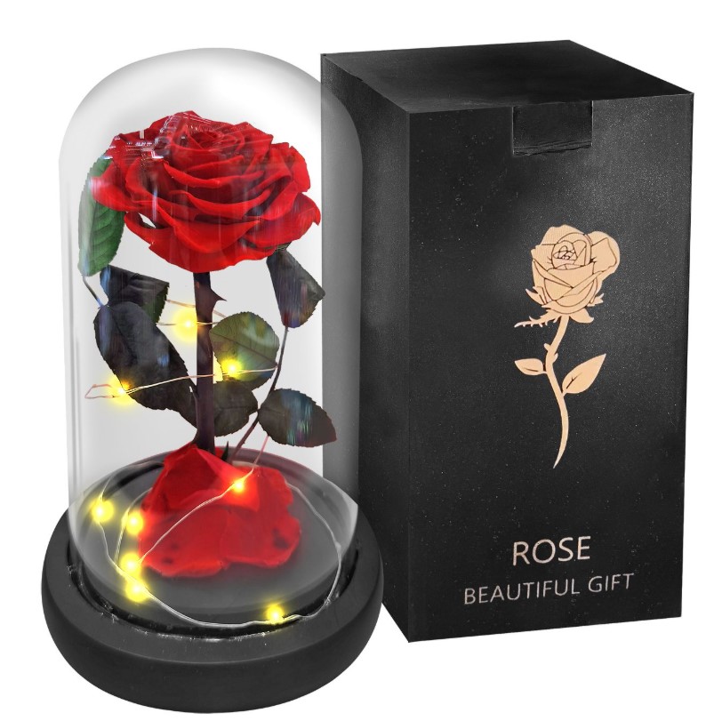 Παντοτινό Τριαντάφυλλο Σε Γυάλα Κόκκινο 14x22εκ. Homie 